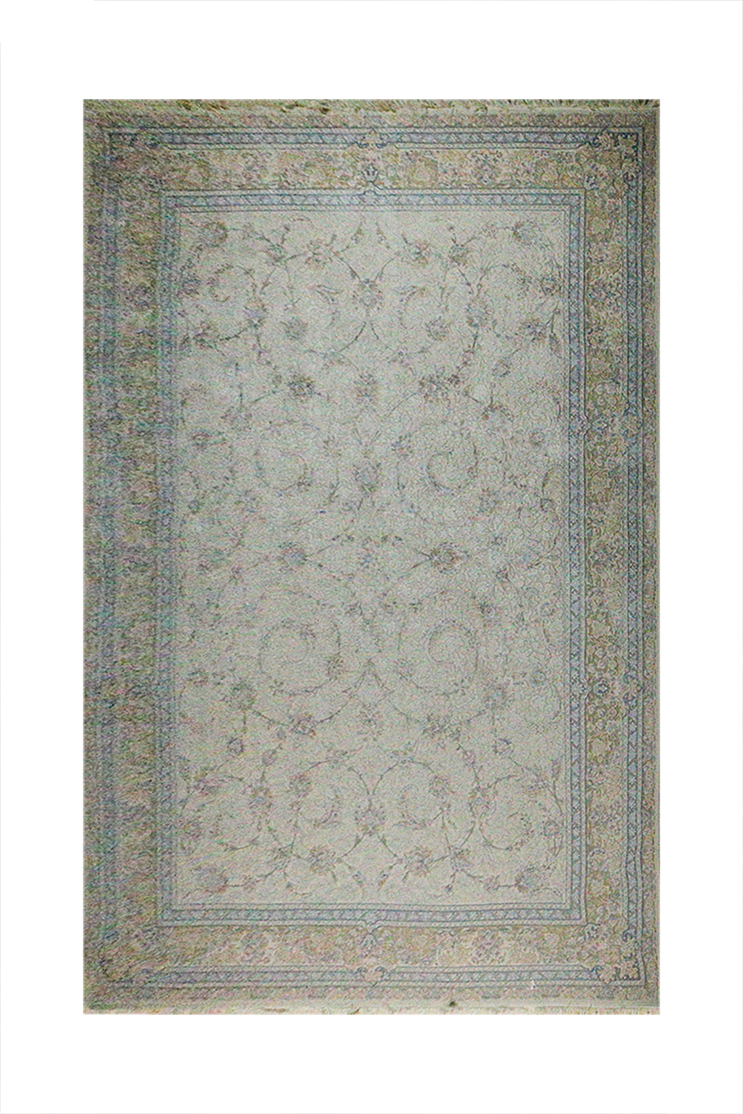 Turkish Modern Silk 1200 Rug - Beige - 8.2 X 11.4 Ft- Resilient Construction For Long-Lasting Use