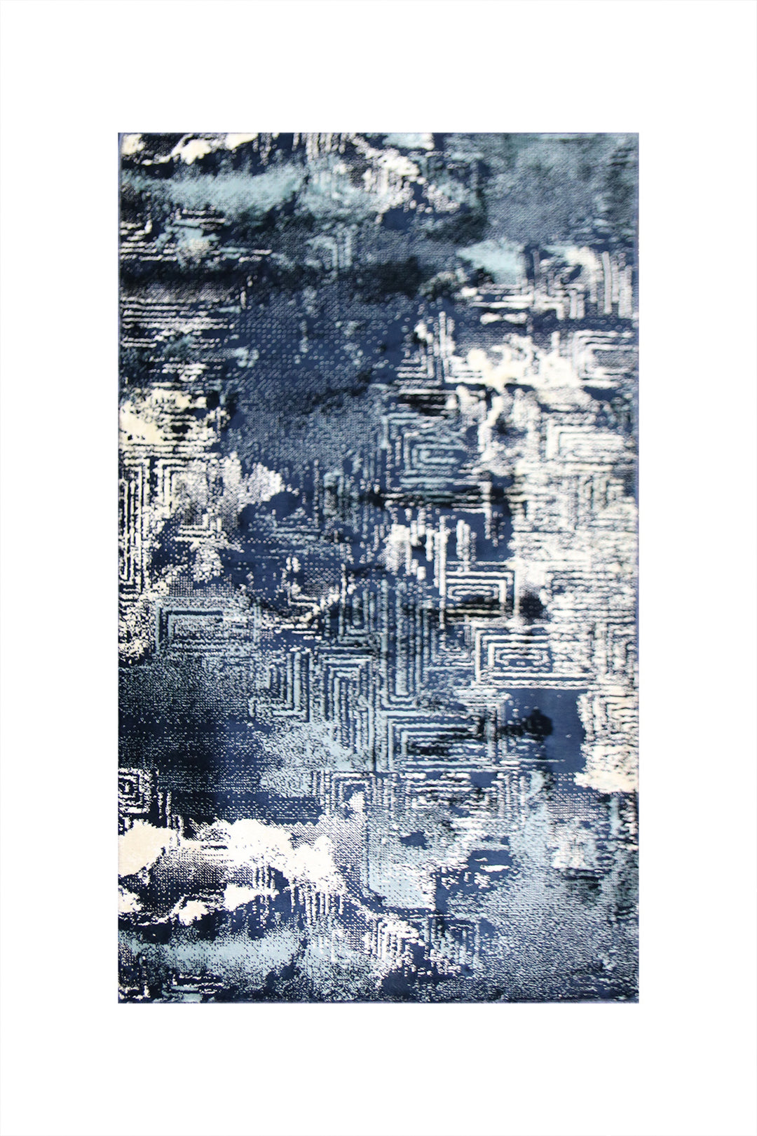 Alpine Rug  (U510A) PL166 NAVY - 3.25 x 5.5 FT - Soft, Durable, and Easy to Clean