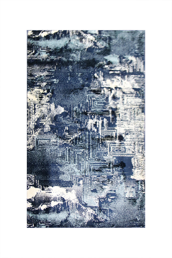 Alpine Rug  (U510A) PL166 NAVY - 3.25 x 5.5 FT - Soft, Durable, and Easy to Clean