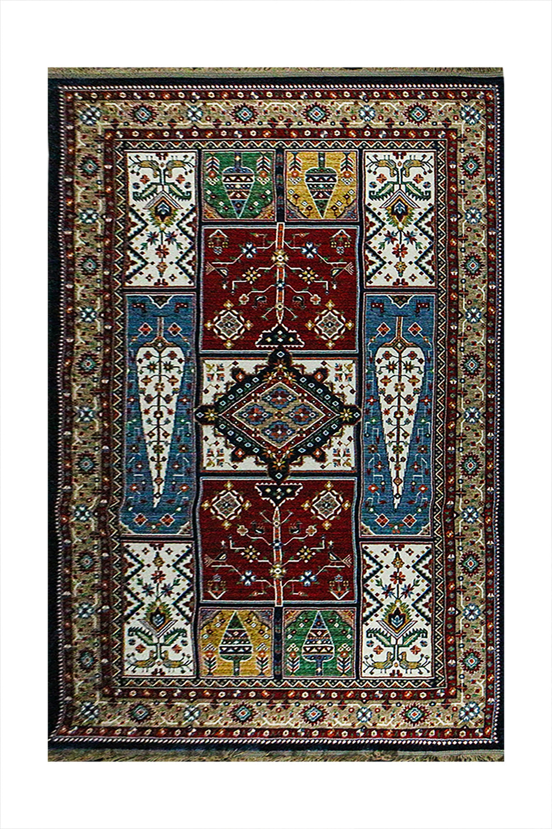 Iranian Rhyton Rugs-Wd Rug - 6.5 x 9.8 FT - Blue - Resilient Construction for Long-Lasting Use