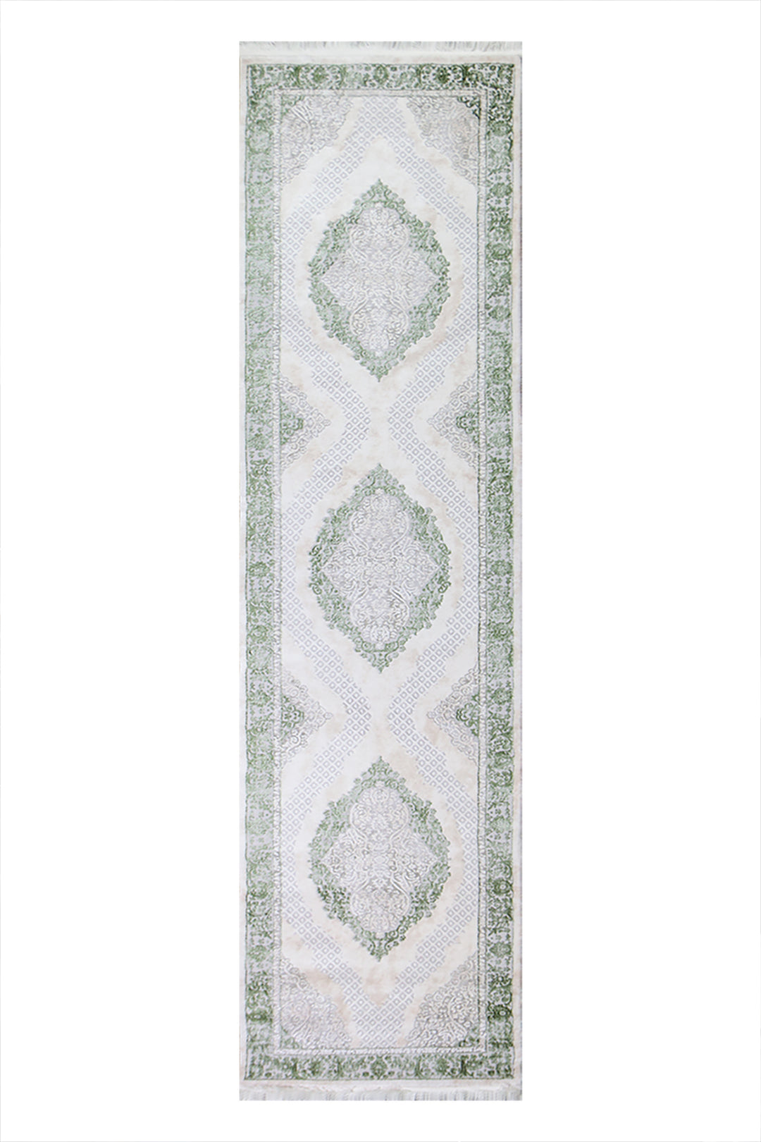Turkish Modern  Festival Wd Rug  - 2.6 x 9.8 FT - Gray -  Luxurious Woven Masterpiece 50% Off!