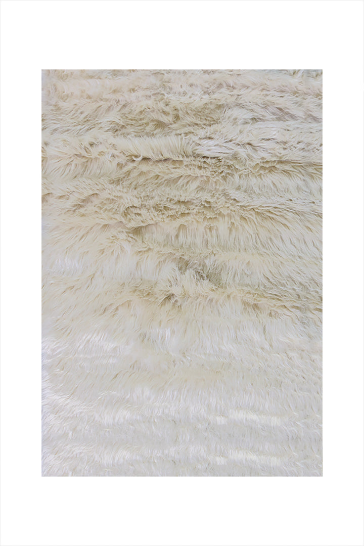 Turkish Cosmos Fur Rug - 2 x 3 Ft - Beige - Fluffy Furry Floor Decor Rugs