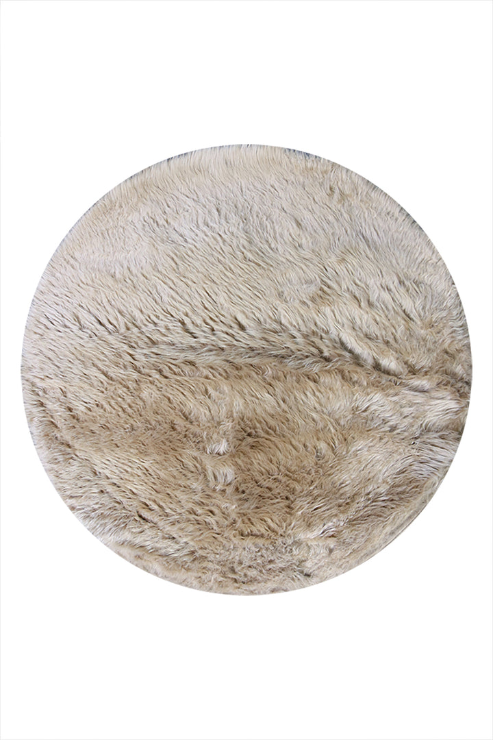 Turkish Cosmos Fur Rug - 3.9 x 3.9 Ft - Brown - Fluffy Furry Floor Decor Rugs