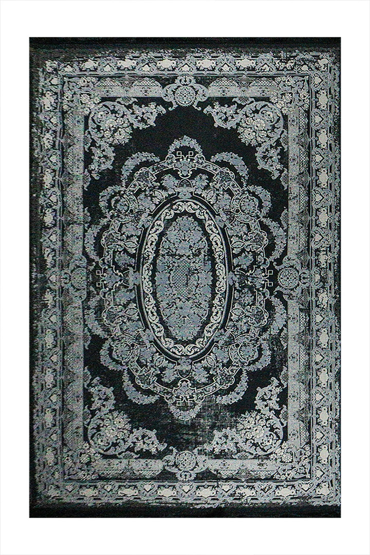 Iranian Authentic Vintage-Wd Rug - 6.5 x 9.8 FT - Black - Resilient Construction for Long-Lasting Use