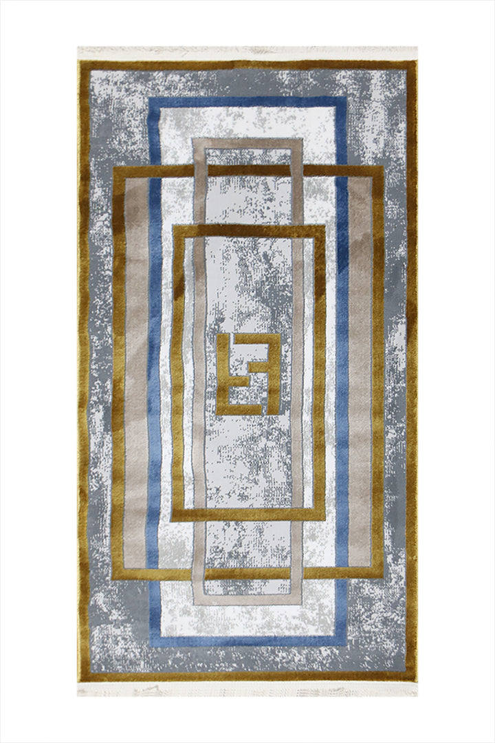 Turkish Modern Festival WD Rug - 2.3 x 4.6 FT - Gray - Luxurious Woven Masterpiece 50% Off!