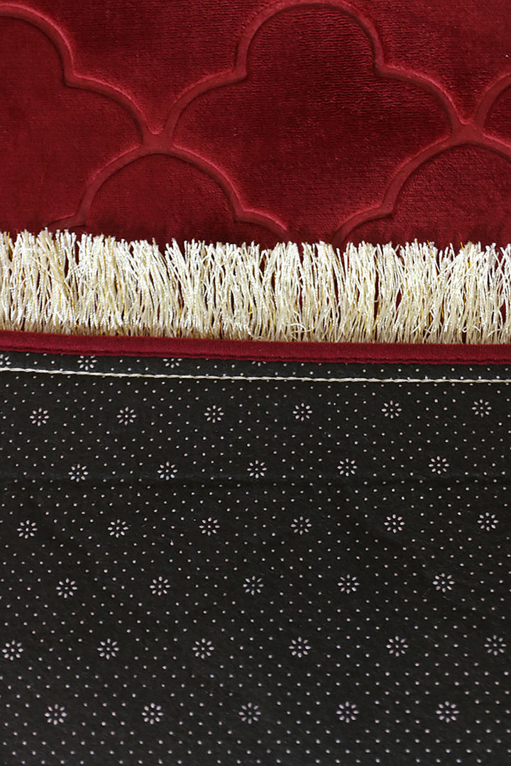 Sajda Janamaz - Premium Velvet Quilted Prayer Mat - Red