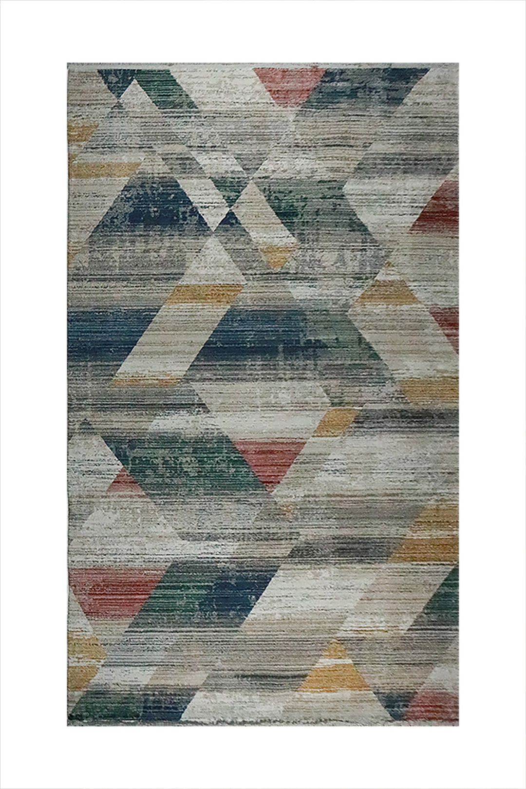 Turkish Modern  Nova Rug - White  and Blue - 6.5 x 9.8 FT - Superior Comfort, Modern Style Accent Rugs