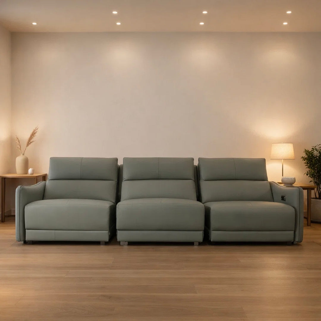 Imported Leather Recliner Sofa  , Model 6056