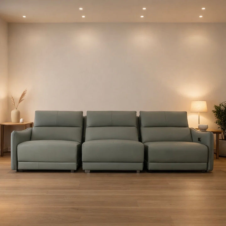 Imported Leather Recliner Sofa  , Model 6056