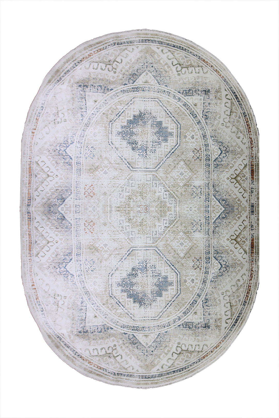 Turkish Modern Festival WD Oval Rug  - 9.1 x 12.4 FT - Cream -  Luxurious Woven Masterpiece 50% Off!
