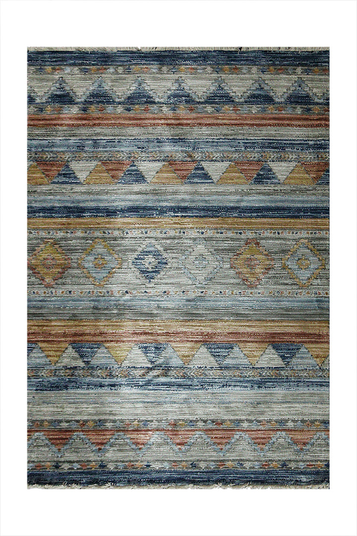 Turkish Modern Festival Plus - 3.9 x 6.3 FT - Blue - Sleek and Minimalist for Chic Interiors