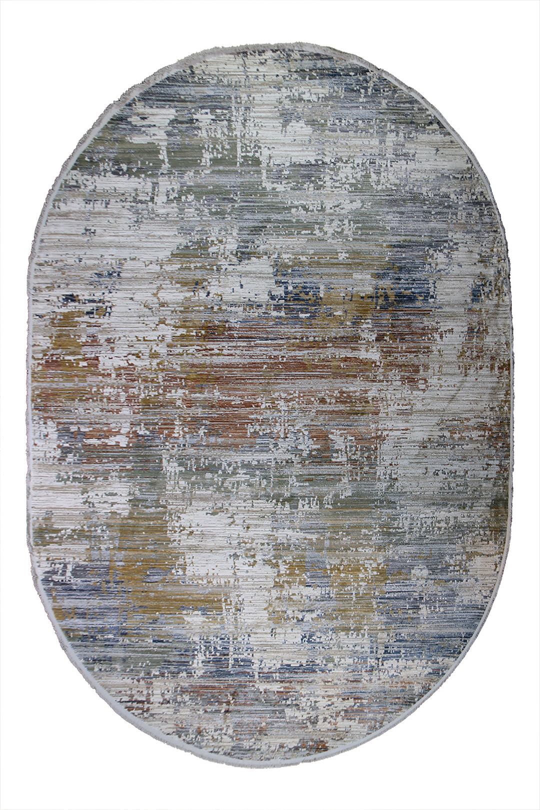 Turkish Modern Festival WD Oval Rug  - 9.1 x 12.4 FT - Cream -  Luxurious Woven Masterpiece 50% Off!
