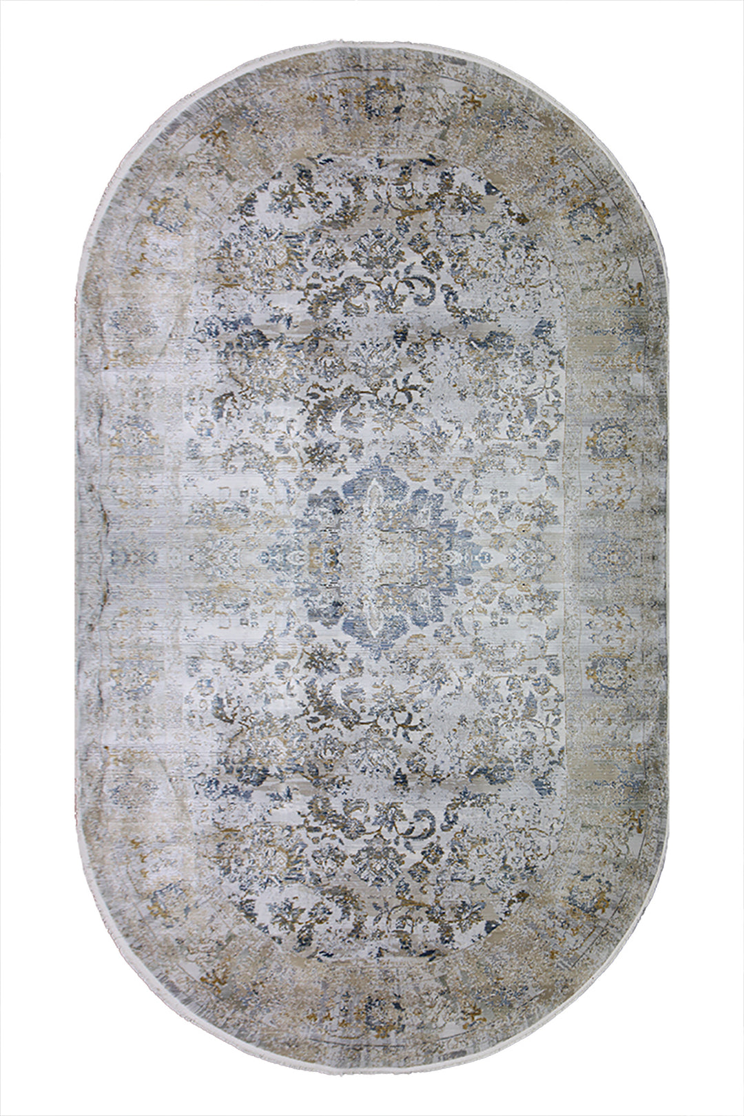 Turkish Modern Festival WD Oval Rug  - 9.1 x 15.7 FT - Cream -  Luxurious Woven Masterpiece 50% Off!