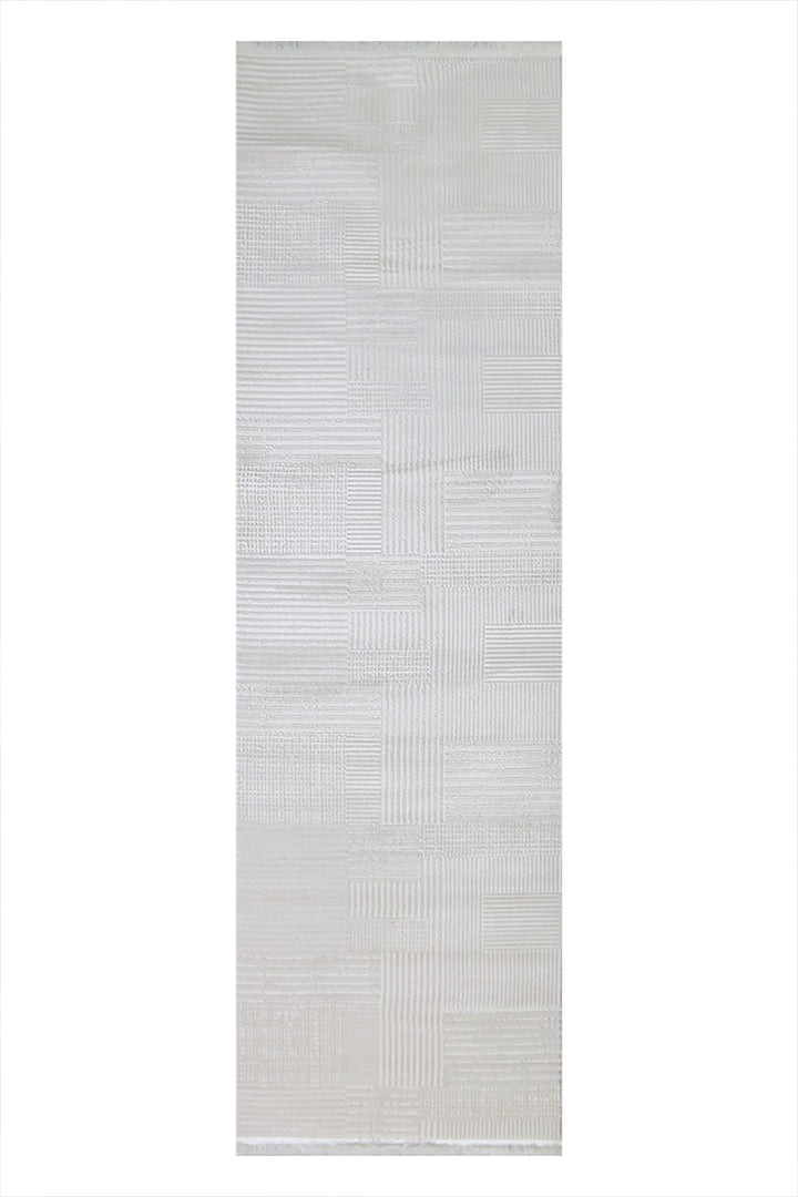 Turkish Modern  Festival Wd Rug  - 2.6 x 9.8 FT - Beige -  Luxurious Woven Masterpiece 50% Off!
