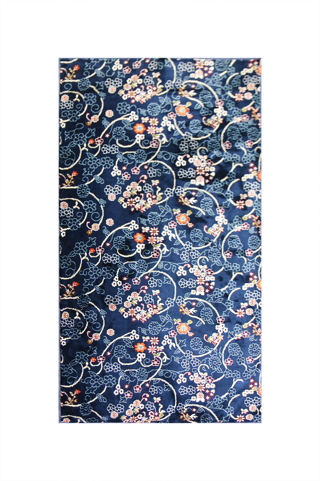 Crystal Rug (U251A)  NAVY - 3.25 x 5.5 FT - Soft, Durable, and Easy to Clean
