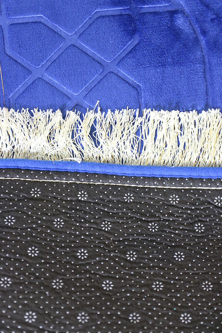 Sajda Janamaz - Premium Velvet Quilted Prayer Mat - Blue