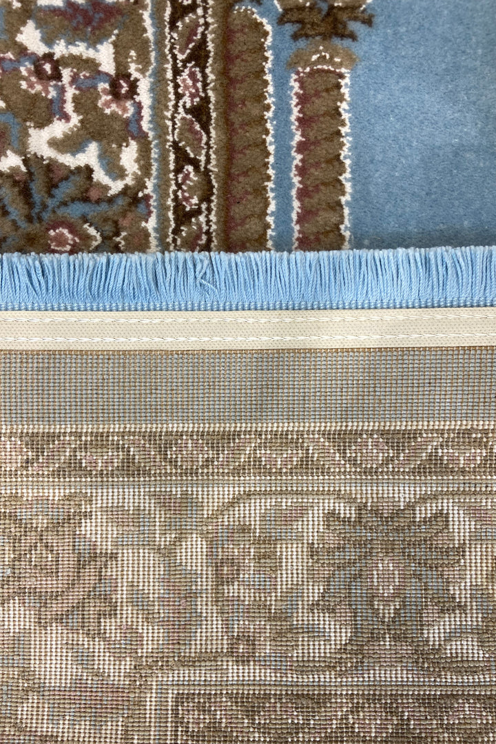 Turkish Style Acrylic Sajjadeh Prayers Mat - Blue - Soft, Durable, and Easy to Clean