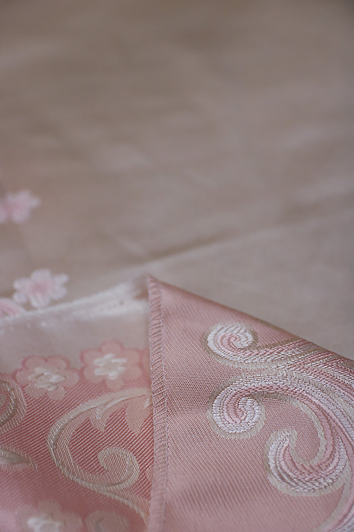 Silk Janamaz With Bag - Foldable Travel Prayer Mat - Pink