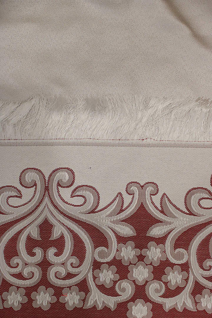 Silk Janamaz With Bag - Foldable Travel Prayer Mat - Maroon