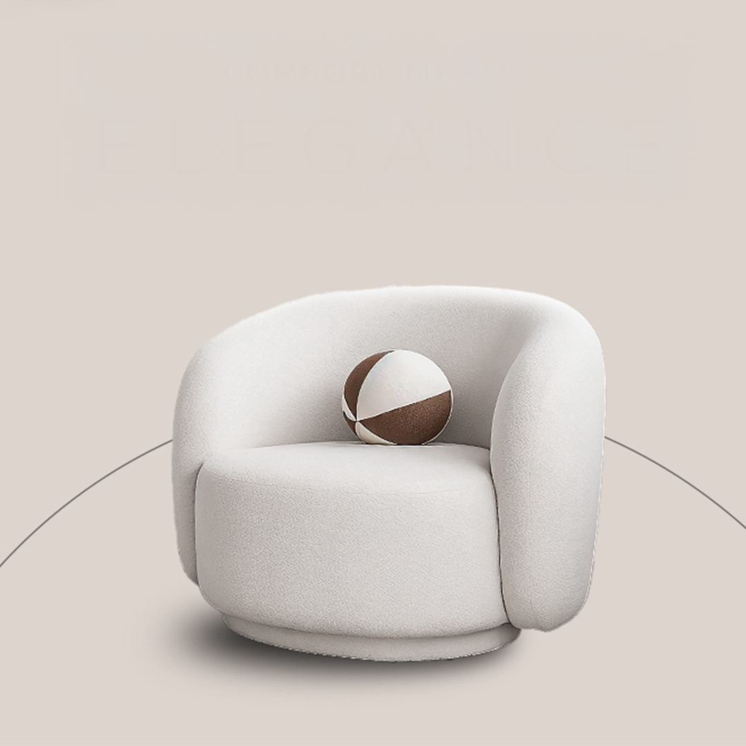 Modern Boucle ARC Sofa, Comfy Couch for Living Room Home Office