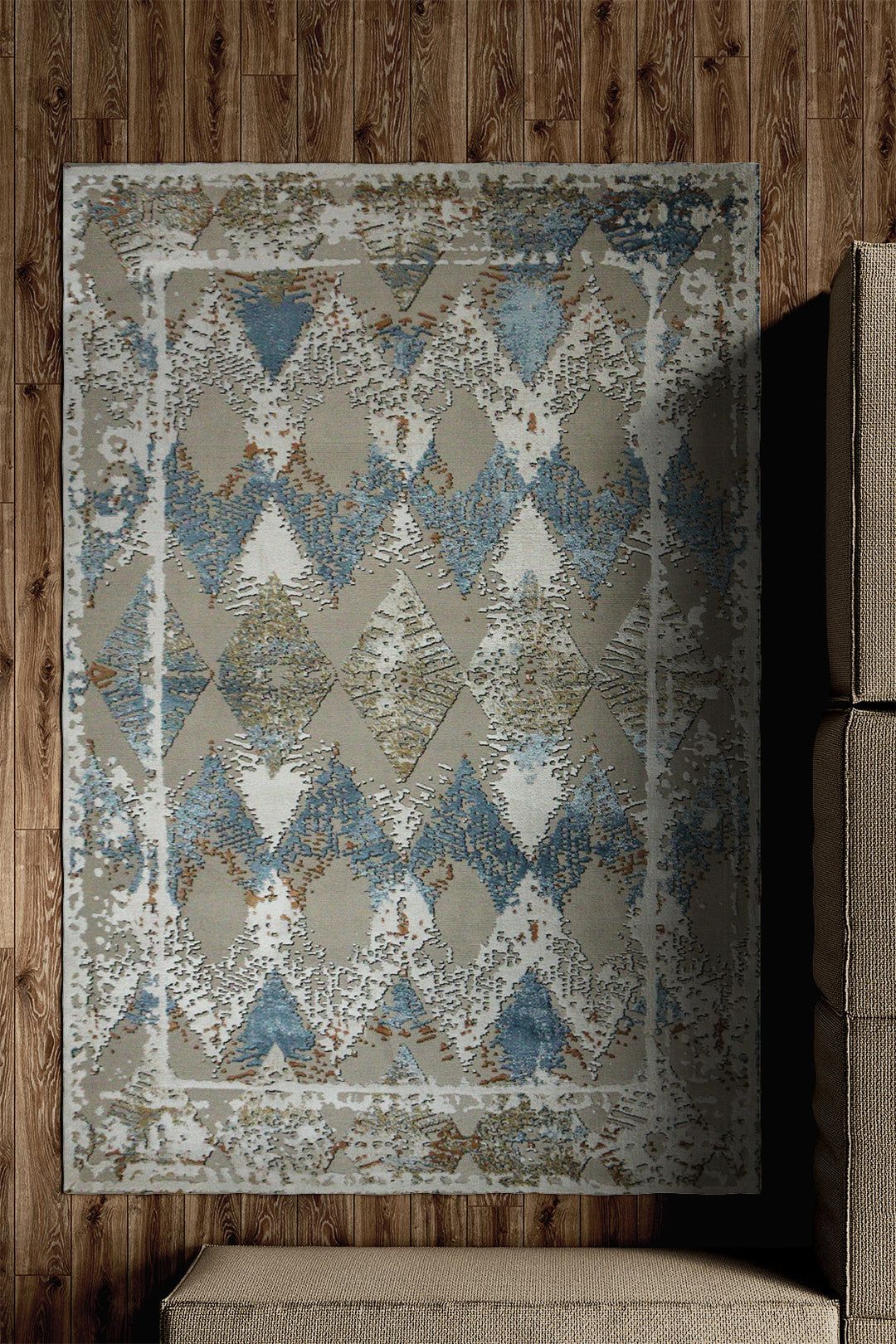 Turkish Modern Festival 1 - 5.2 x 7.5 FT - Beige - Sleek and Minimalist for Chic Interiors