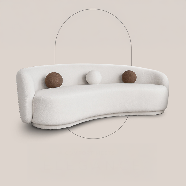 Modern Boucle ARC Sofa, Comfy Couch for Living Room Home Office