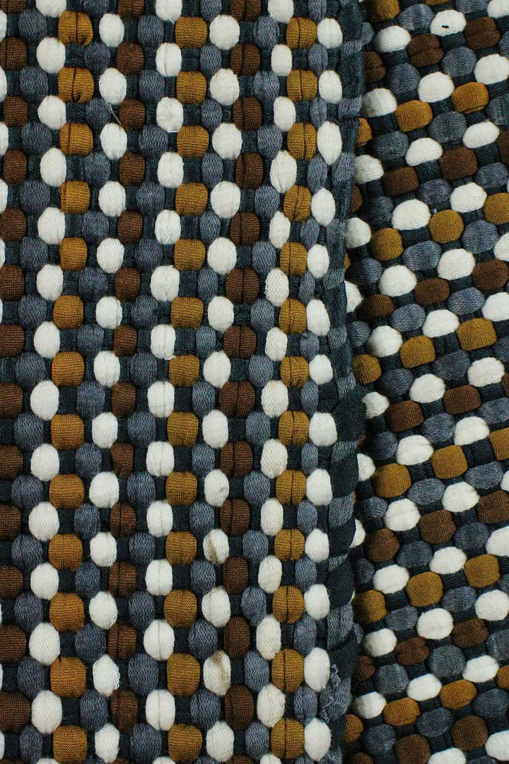 Hand Woven Modern Khaddi Rug - 3.9 x 5.9 FT - White and Yellow