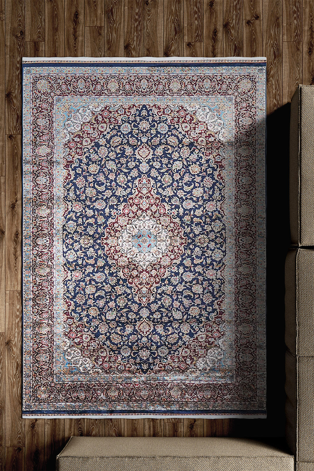 Premium Abrisham Persian Rug 1200 Reeds - Blue