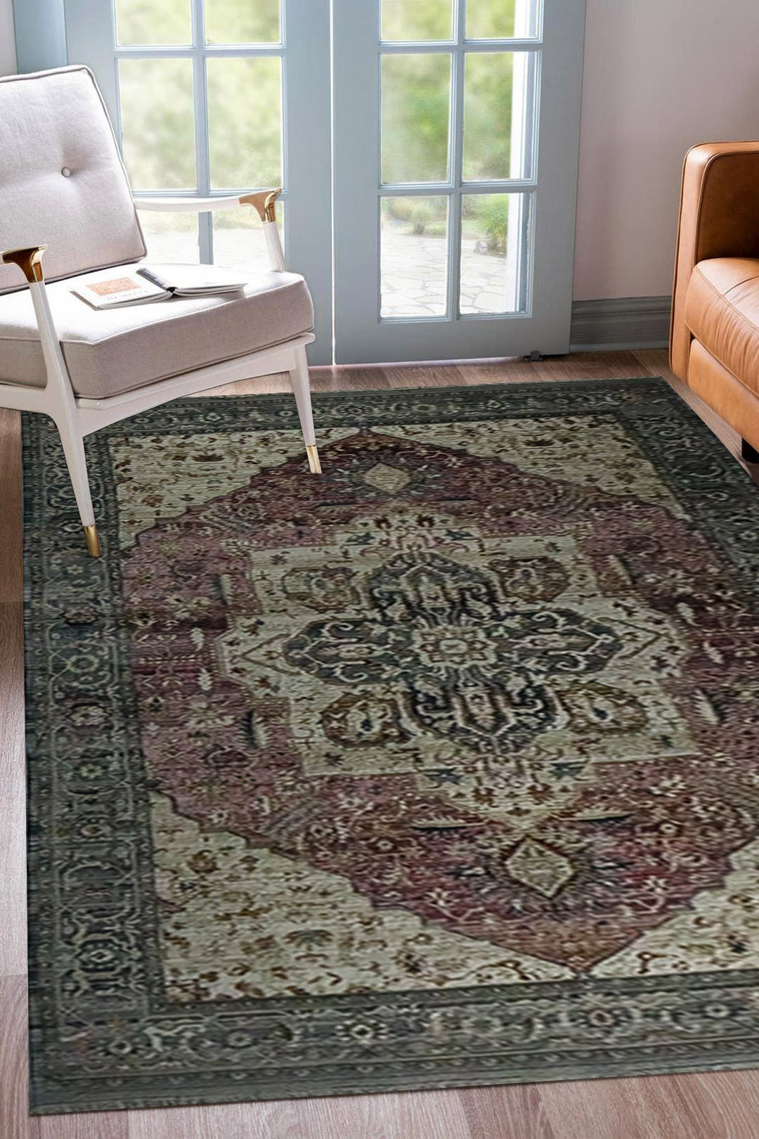 Turkish Modern Festival Plus Rug -  6.56 x 9.84 FT - Cream and Maroon -  Superior Comfort, Modern Style Accent Rugs