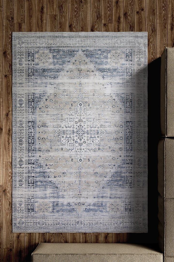 <p>Turkish Modern <strong>Elements Rug</strong>  - Blue - 4.9 x 7.8 FT</p>