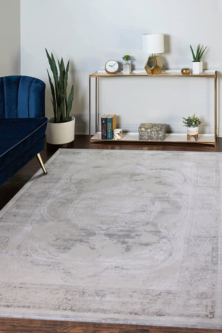 Turkish Premium Quality Sunrise Rug - 6.5 x 9.5 FT - Beige - Resilient Construction for Long-Lasting Use