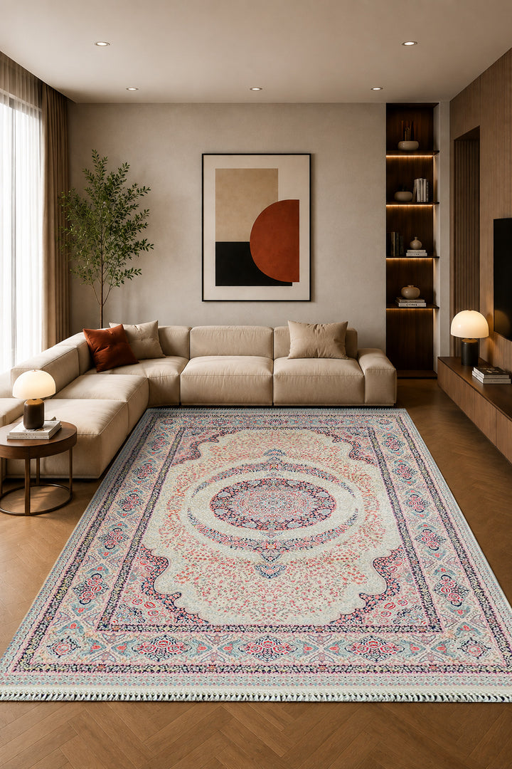 Premium Authentic Persian Rug 1200 Reeds - Cream
