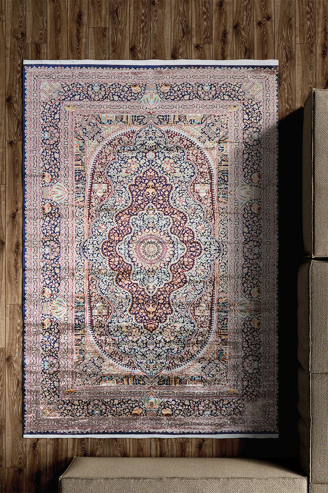 Premium Abrisham Persian Rug 1200 Reeds - Blue