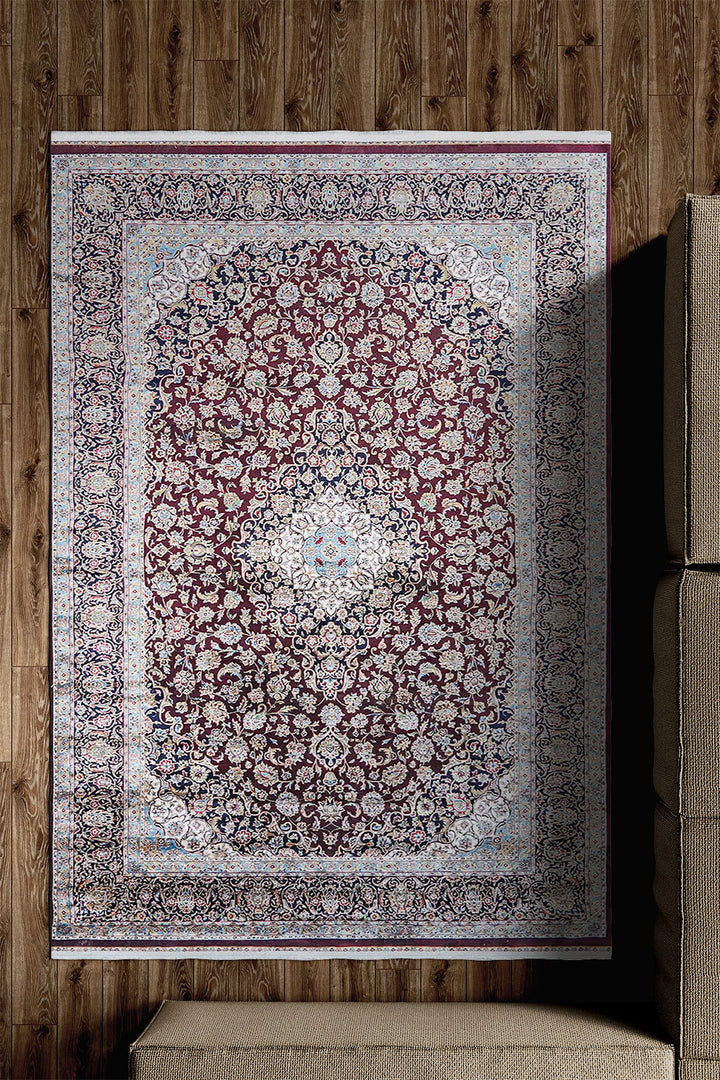Premium Abrisham Persian Rug 1200 Reeds - Red