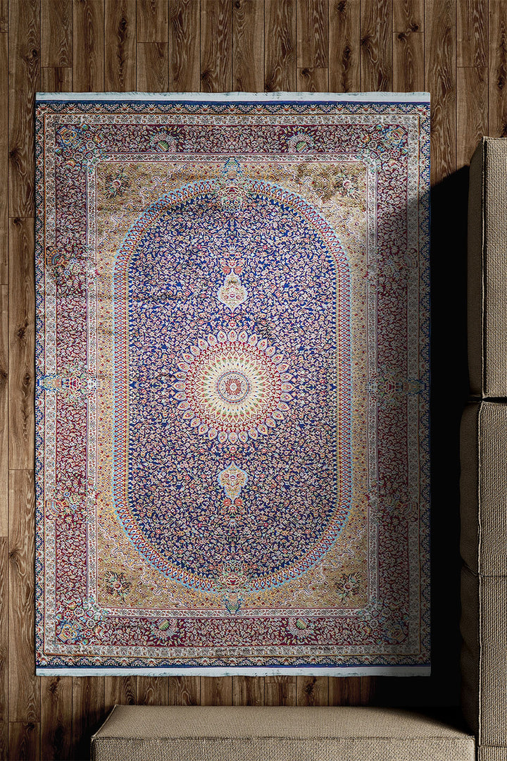 Premium Abrisham Persian Rug 1200 Reeds - Blue