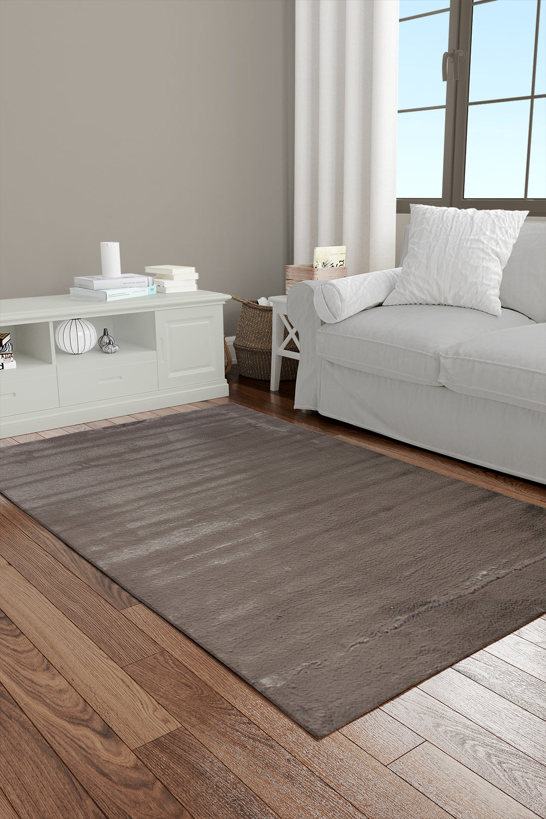 Soft Shaggy Rug for Living Room - 3.9 x 5.6 FT - Thick Plush Modern Area Carpet