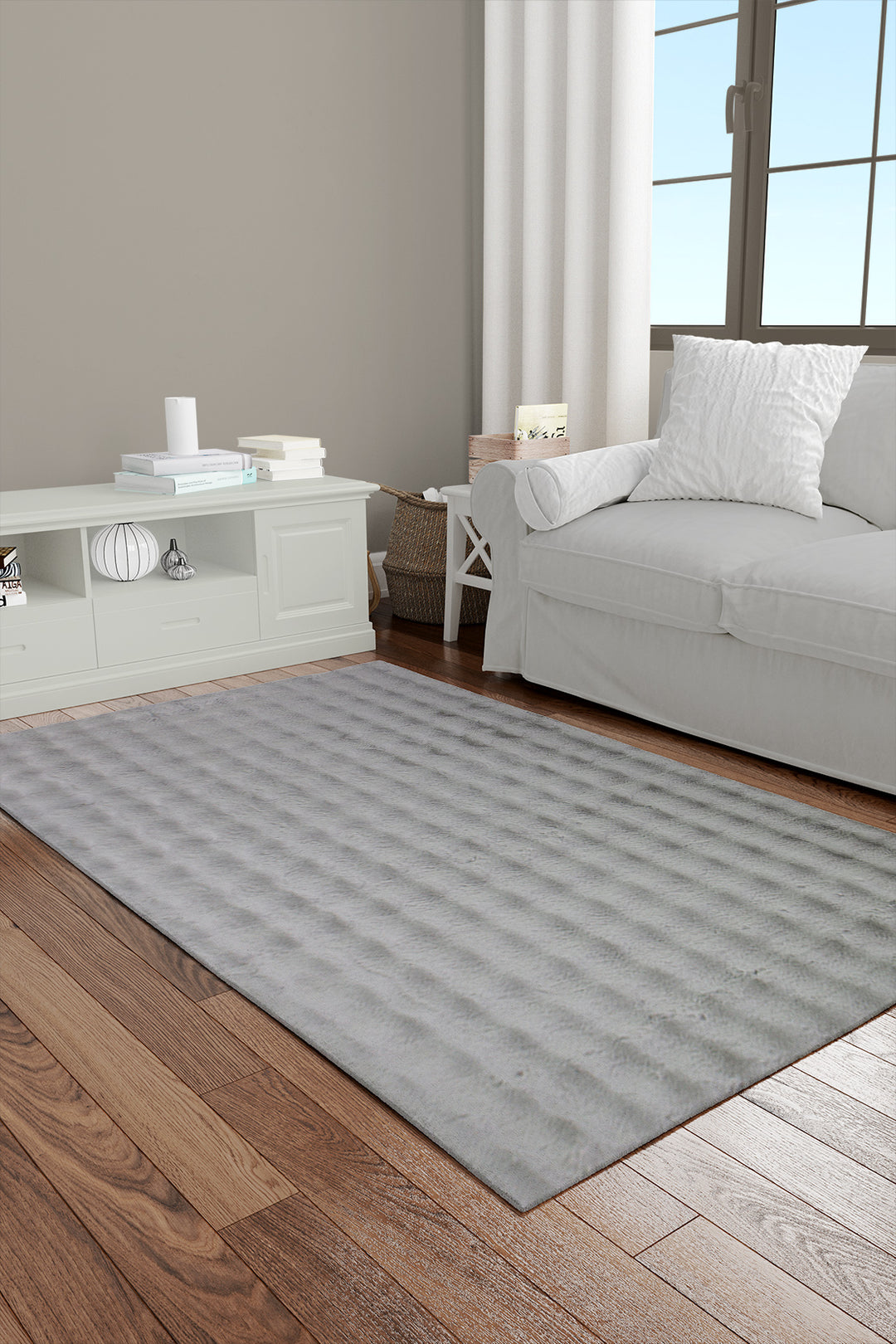 Soft Shaggy Rug for Living Room - 3.9 x 5.6 FT - Thick Plush Modern Area Carpet