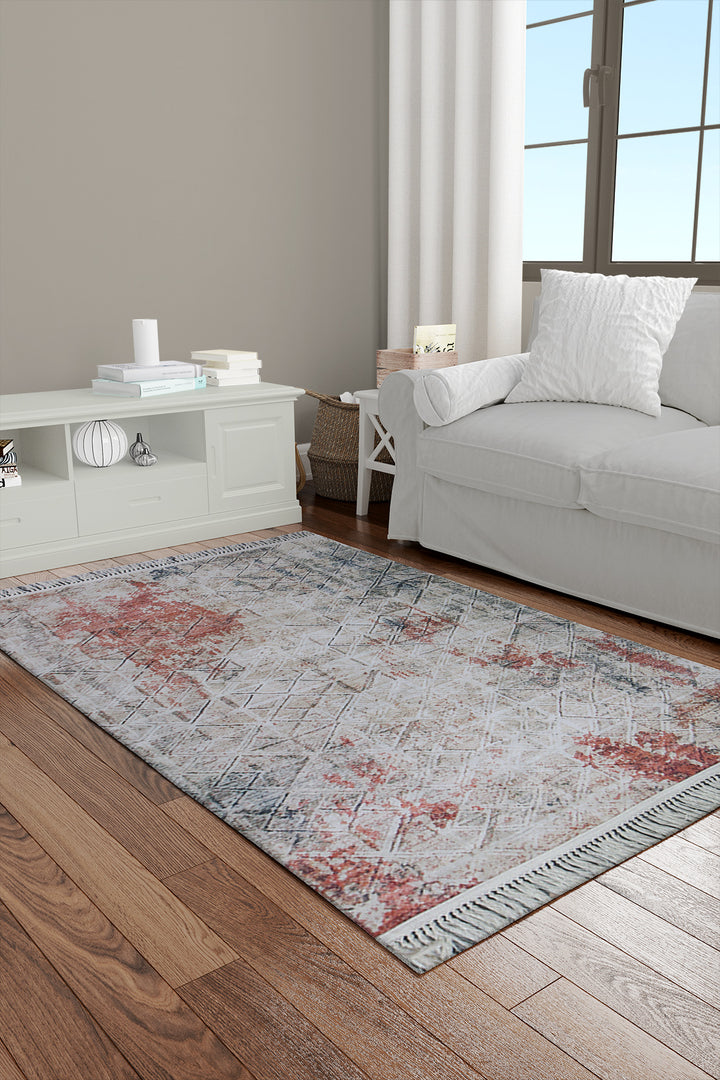Traditional Printed Area Rug – 4 x 5.6 FT – Stylish, Durable & Anti-Slip
