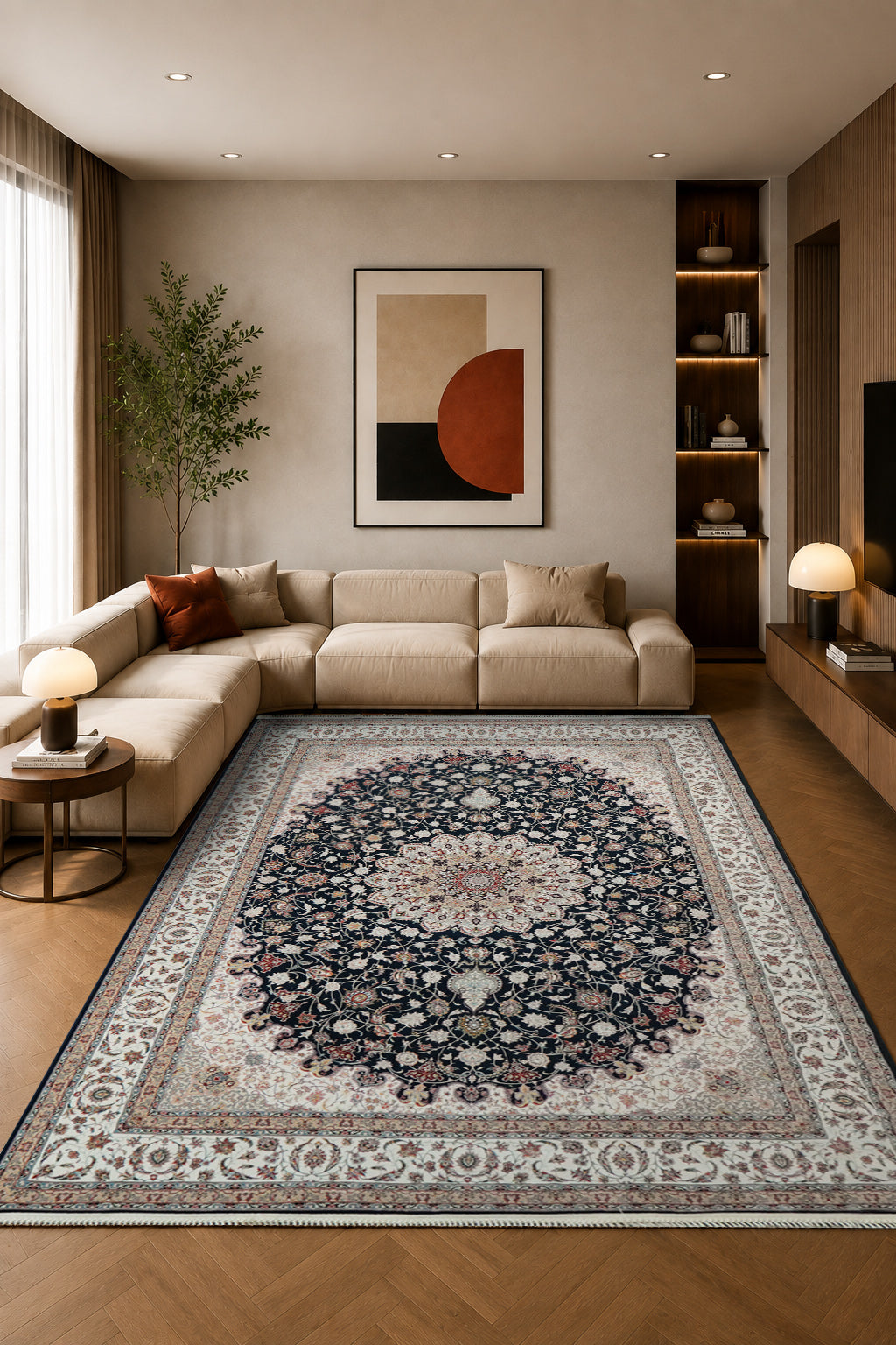 Premium Authentic Persian Rug 1200 Reeds - Blue