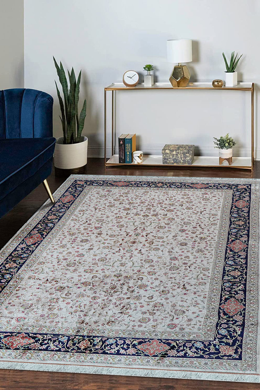 Premium Abrisham Persian Rug 1600 Reeds - Cream