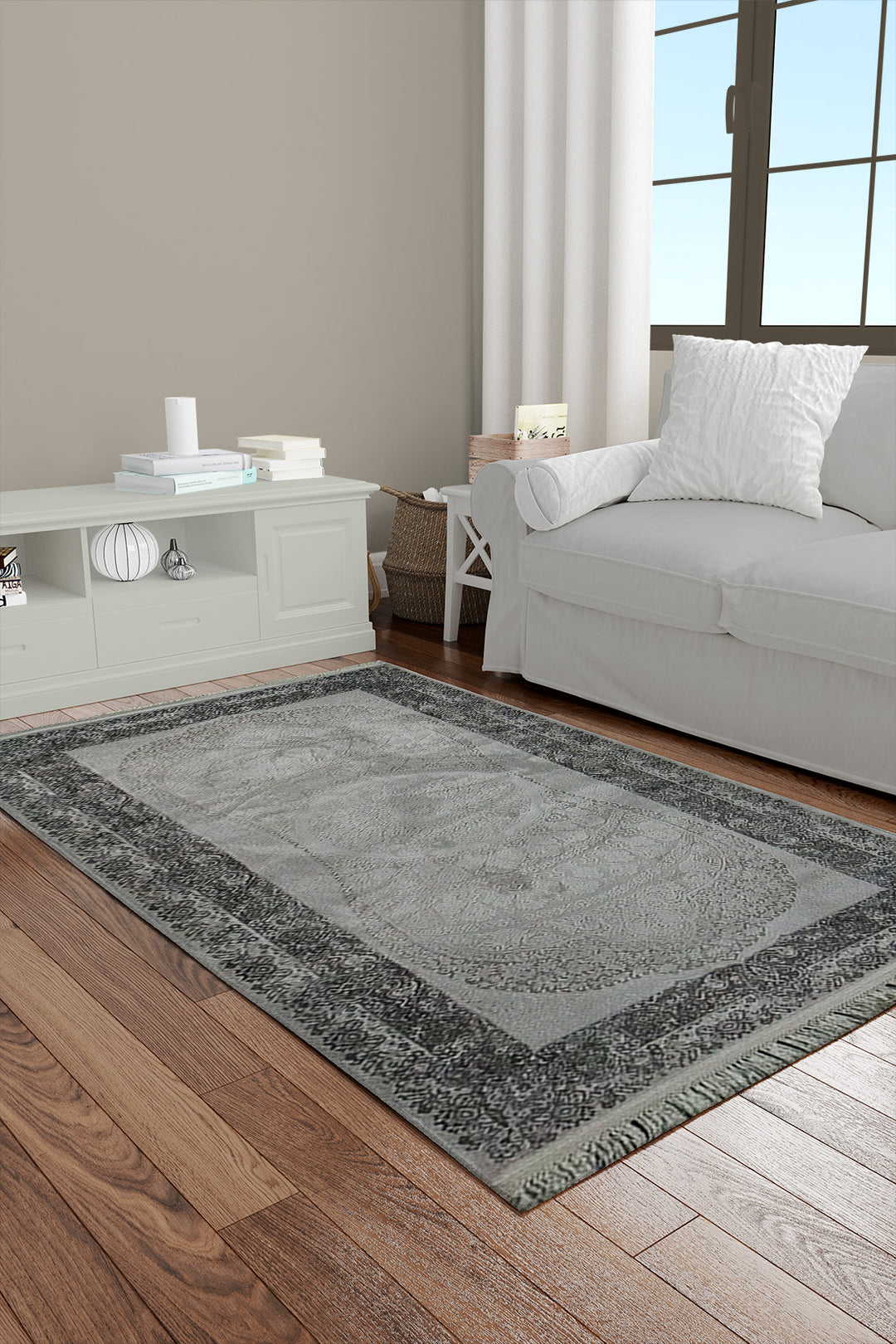 Turkish Premium and Modern Voyage Rug -  3.28 x 6.56 FT - Cream -  Superior Comfort Elegant and Luxary Style Accent
