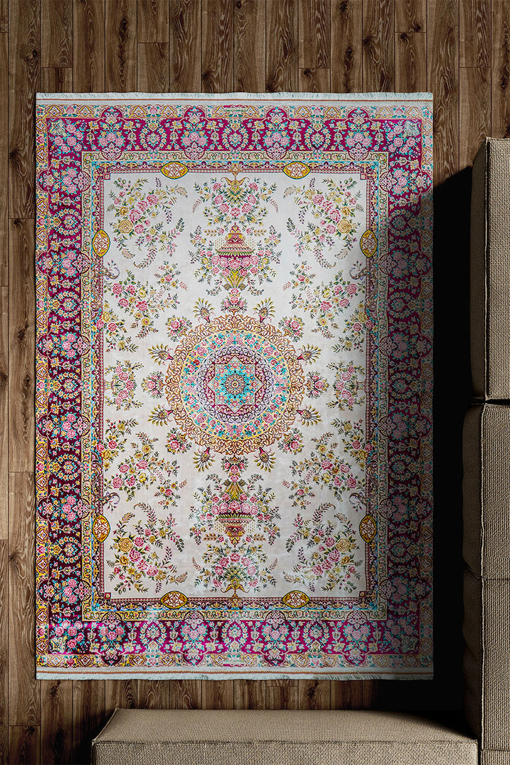 Premium Abrisham Persian Rug 1600 Reeds - Red