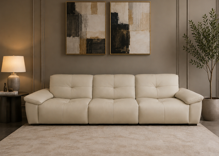 Imported Real Leather Sofa, 6074