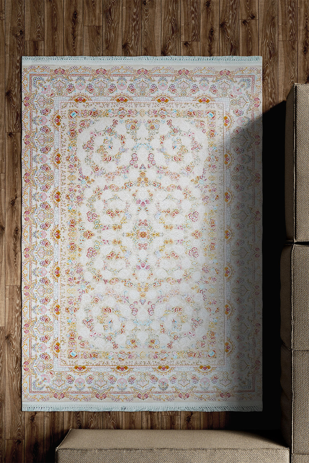 Premium Authentic Persian Rug 1200 Reeds - Cream