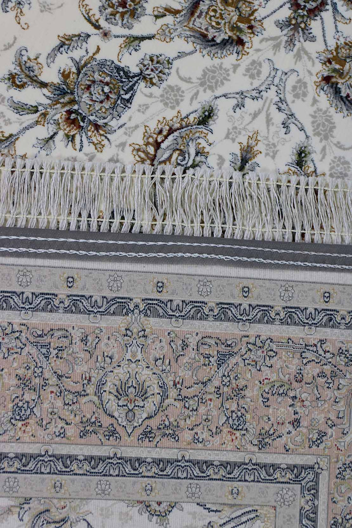 Iranian Premium Quality Authentic 1500 Rug - 2.6 x 4.9 FT - Cream - Resilient Construction for Long-Lasting Use