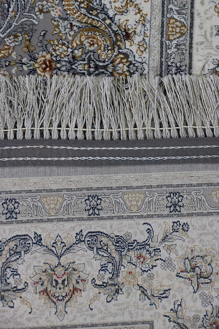 Iranian Premium Quality Authentic 1500 Rug - 2.6 x 4.9 FT - Gray - Resilient Construction for Long-Lasting Use