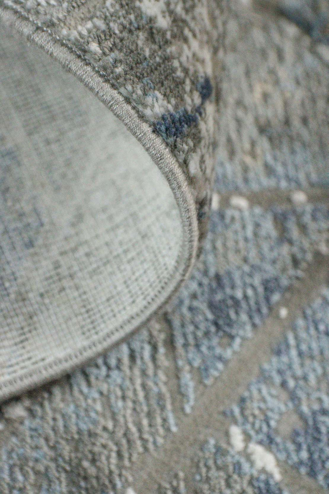 Turkish Modern Festival Viscose Rug - 5.2 x 7.5 FT - Blue  and Gray - Superior Comfort, Modern Style Accent Rugs