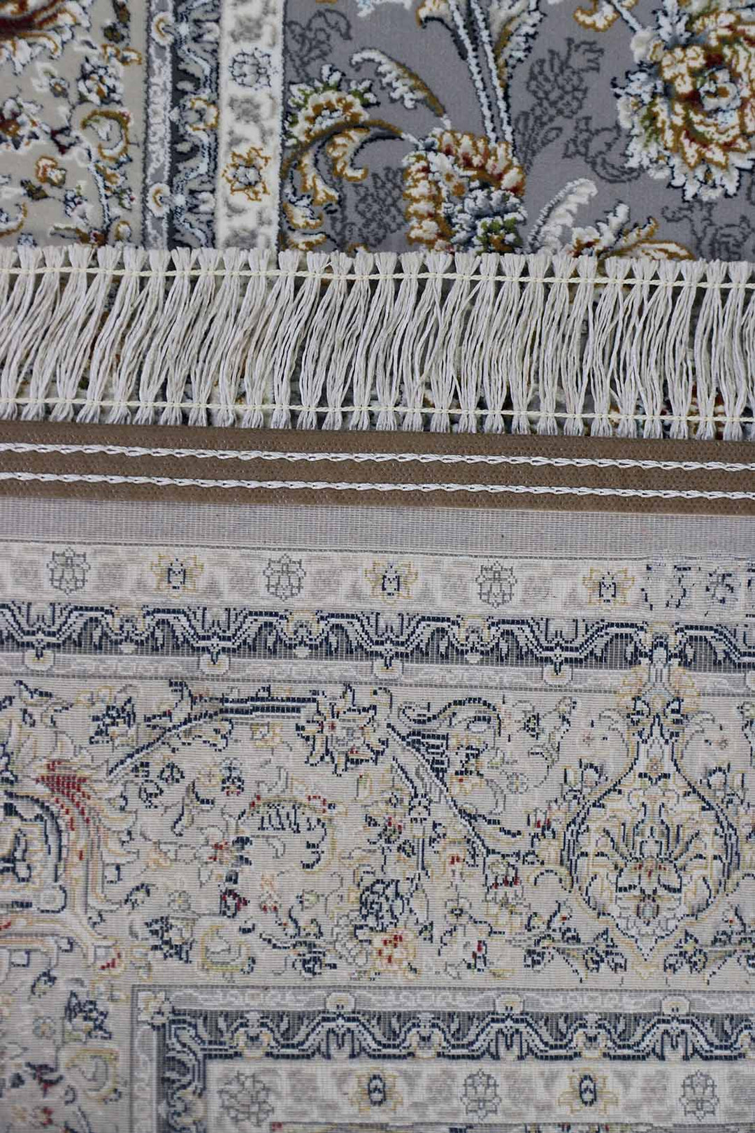 Iranian Premium Quality Authentic 1500 Rug - 2.6 x 4.9 FT - Gray - Resilient Construction for Long-Lasting Use