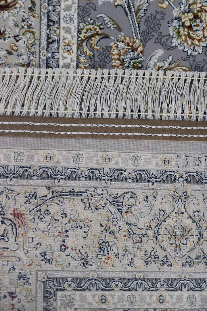 Iranian Premium Quality Authentic 1500 Rug - 2.6 x 4.9 FT - Gray - Resilient Construction for Long-Lasting Use