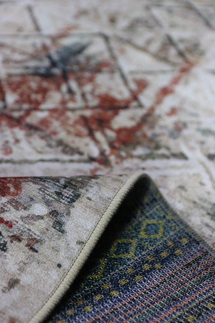 Traditional Printed Area Rug – 4 x 5.6 FT – Stylish, Durable & Anti-Slip